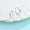 imageHuggie Hoop Earrings for Women 925 Sterling Silver Baguette Hoop Earrings Birthstone Jewelry Gifts for Her10 October  Pink Tourmaline