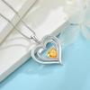 imageLove Heart Citrine Necklace for Women 925 Sterling Silver November Birthstone Necklace Dainty Pendant Jewelry for Women Her Wife Mom Daughter Girlfriend