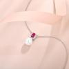 imagePearl Necklace for Women 925 Sterling Silver Birthstone Pendant Necklace Emerald Cut Jewelry Gifts for Her07 July  Ruby