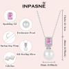 imagePearl Necklace for Women 925 Sterling Silver Birthstone Pendant Necklace Emerald Cut Jewelry Gifts for Her10 October  Pink Tourmaline