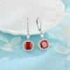 imageWomen Leverback Earrings 925 Sterling Silver Princess Cut Halo Earrings Birthstone Dangle Drop Earrings for Women Her Mom Wife01 January  Garnet