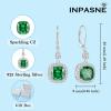 imageWomen Leverback Earrings 925 Sterling Silver Princess Cut Halo Earrings Birthstone Dangle Drop Earrings for Women Her Mom Wife05 May  Emerald