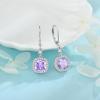 imageWomen Leverback Earrings 925 Sterling Silver Princess Cut Halo Earrings Birthstone Dangle Drop Earrings for Women Her Mom Wife06 June  Alexandrite