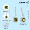 imageWomen Leverback Earrings 925 Sterling Silver Princess Cut Halo Earrings Birthstone Dangle Drop Earrings for Women Her Mom Wife08 August  Peridot