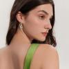 imageWomen Leverback Earrings 925 Sterling Silver Princess Cut Halo Earrings Birthstone Dangle Drop Earrings for Women Her Mom Wife08 August  Peridot