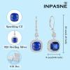 imageWomen Leverback Earrings 925 Sterling Silver Princess Cut Halo Earrings Birthstone Dangle Drop Earrings for Women Her Mom Wife09 September  Sapphire
