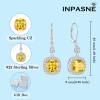 imageWomen Leverback Earrings 925 Sterling Silver Princess Cut Halo Earrings Birthstone Dangle Drop Earrings for Women Her Mom Wife11 November  Citrine