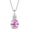 imageBirthstone Necklace for Women 925 Sterling Silver Oval Cut Cubic Zirconia Pendant Jewelry Gifts for Her10 October  Pink Tourmaline