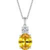 imageBirthstone Necklace for Women 925 Sterling Silver Oval Cut Cubic Zirconia Pendant Jewelry Gifts for Her11 November  Citrine