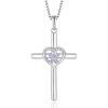 imageButterfly Cross Necklace for Women 925 Sterling Silver Crucifix Pendant Necklace Birthstone Jewelry Gifts for Women Her Mom Wife Daughter06 June  Alexandrite