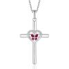 imageButterfly Cross Necklace for Women 925 Sterling Silver Crucifix Pendant Necklace Birthstone Jewelry Gifts for Women Her Mom Wife Daughter07 July  Ruby
