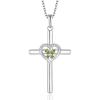 imageButterfly Cross Necklace for Women 925 Sterling Silver Crucifix Pendant Necklace Birthstone Jewelry Gifts for Women Her Mom Wife Daughter08 August  Peridot