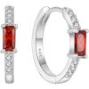 imageHuggie Hoop Earrings for Women 925 Sterling Silver Baguette Hoop Earrings Birthstone Jewelry Gifts for Her01 January  Garnet