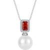 imagePearl Necklace for Women 925 Sterling Silver Birthstone Pendant Necklace Emerald Cut Jewelry Gifts for Her01 January  Garnet