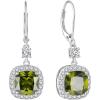 imageWomen Leverback Earrings 925 Sterling Silver Princess Cut Halo Earrings Birthstone Dangle Drop Earrings for Women Her Mom Wife08 August  Peridot