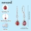 imageDangle Drop Earrings for Women 925 Sterling Silver Teardrop Leverback Earrings with Birthstone Jewelry Gift for Women Her Mom01 January  Garnet