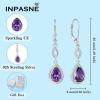 imageDangle Drop Earrings for Women 925 Sterling Silver Teardrop Leverback Earrings with Birthstone Jewelry Gift for Women Her Mom02 February  Amethyst