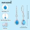 imageDangle Drop Earrings for Women 925 Sterling Silver Teardrop Leverback Earrings with Birthstone Jewelry Gift for Women Her Mom03 March  Aquamarine