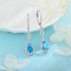 imageDangle Drop Earrings for Women 925 Sterling Silver Teardrop Leverback Earrings with Birthstone Jewelry Gift for Women Her Mom03 March  Aquamarine