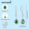 imageDangle Drop Earrings for Women 925 Sterling Silver Teardrop Leverback Earrings with Birthstone Jewelry Gift for Women Her Mom05 May  Emerald