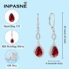 imageDangle Drop Earrings for Women 925 Sterling Silver Teardrop Leverback Earrings with Birthstone Jewelry Gift for Women Her Mom07 July  Ruby