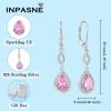 imageDangle Drop Earrings for Women 925 Sterling Silver Teardrop Leverback Earrings with Birthstone Jewelry Gift for Women Her Mom10 October  Pink Tourmaline