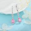 imageDangle Drop Earrings for Women 925 Sterling Silver Teardrop Leverback Earrings with Birthstone Jewelry Gift for Women Her Mom10 October  Pink Tourmaline
