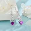 imageInfinity Celtic Knot Earrings for Women 925 Sterling Silver Dangle Drop Leverback Earirngs with Birthstone Irish Good Luck Jewelry Gifts for Her02 February  Amethyst