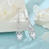 imageInfinity Celtic Knot Earrings for Women 925 Sterling Silver Dangle Drop Leverback Earirngs with Birthstone Irish Good Luck Jewelry Gifts for Her04 April  Simulated Diamond