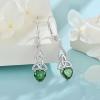 imageInfinity Celtic Knot Earrings for Women 925 Sterling Silver Dangle Drop Leverback Earirngs with Birthstone Irish Good Luck Jewelry Gifts for Her05 May  Emerald