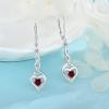 imageInfinity Dangle Drop Earrings for Women 925 Sterling Silver Heart Leverback Twisted Earrings with Birthstone Jewelry Gifts for Her01 January  Garnet