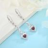 imageInfinity Dangle Drop Earrings for Women 925 Sterling Silver Heart Leverback Twisted Earrings with Birthstone Jewelry Gifts for Her01 January  Garnet