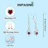 imageInfinity Dangle Drop Earrings for Women 925 Sterling Silver Heart Leverback Twisted Earrings with Birthstone Jewelry Gifts for Her01 January  Garnet