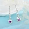 imageInfinity Dangle Drop Earrings for Women 925 Sterling Silver Heart Leverback Twisted Earrings with Birthstone Jewelry Gifts for Her02 February  Amethyst