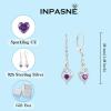 imageInfinity Dangle Drop Earrings for Women 925 Sterling Silver Heart Leverback Twisted Earrings with Birthstone Jewelry Gifts for Her02 February  Amethyst