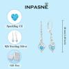 imageInfinity Dangle Drop Earrings for Women 925 Sterling Silver Heart Leverback Twisted Earrings with Birthstone Jewelry Gifts for Her03 March  Aquamarine