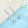 imageInfinity Dangle Drop Earrings for Women 925 Sterling Silver Heart Leverback Twisted Earrings with Birthstone Jewelry Gifts for Her03 March  Aquamarine