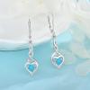 imageInfinity Dangle Drop Earrings for Women 925 Sterling Silver Heart Leverback Twisted Earrings with Birthstone Jewelry Gifts for Her03 March  Aquamarine