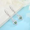 imageInfinity Dangle Drop Earrings for Women 925 Sterling Silver Heart Leverback Twisted Earrings with Birthstone Jewelry Gifts for Her05 May  Emerald