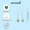 imageInfinity Dangle Drop Earrings for Women 925 Sterling Silver Heart Leverback Twisted Earrings with Birthstone Jewelry Gifts for Her05 May  Emerald