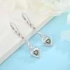 imageInfinity Dangle Drop Earrings for Women 925 Sterling Silver Heart Leverback Twisted Earrings with Birthstone Jewelry Gifts for Her08 August  Peridot