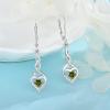 imageInfinity Dangle Drop Earrings for Women 925 Sterling Silver Heart Leverback Twisted Earrings with Birthstone Jewelry Gifts for Her08 August  Peridot