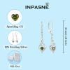 imageInfinity Dangle Drop Earrings for Women 925 Sterling Silver Heart Leverback Twisted Earrings with Birthstone Jewelry Gifts for Her08 August  Peridot