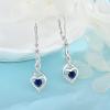imageInfinity Dangle Drop Earrings for Women 925 Sterling Silver Heart Leverback Twisted Earrings with Birthstone Jewelry Gifts for Her09 September  Sapphire