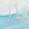 imageInfinity Dangle Drop Earrings for Women 925 Sterling Silver Heart Leverback Twisted Earrings with Birthstone Jewelry Gifts for Her10 October  Pink Tourmaline