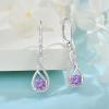 imageInfinity Dangle Earrings for Women 925 Sterling Silver Leverback Drop Earrings with Birthstone Jewelry Gifts for Women Mom Her Wife02 February  Amethyst