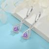 imageInfinity Dangle Earrings for Women 925 Sterling Silver Leverback Drop Earrings with Birthstone Jewelry Gifts for Women Mom Her Wife02 February  Amethyst