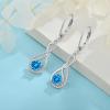 imageInfinity Dangle Earrings for Women 925 Sterling Silver Leverback Drop Earrings with Birthstone Jewelry Gifts for Women Mom Her Wife03 March  Aquamarine