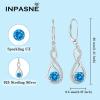 imageInfinity Dangle Earrings for Women 925 Sterling Silver Leverback Drop Earrings with Birthstone Jewelry Gifts for Women Mom Her Wife03 March  Aquamarine