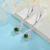 imageInfinity Dangle Earrings for Women 925 Sterling Silver Leverback Drop Earrings with Birthstone Jewelry Gifts for Women Mom Her Wife05 May  Emerald